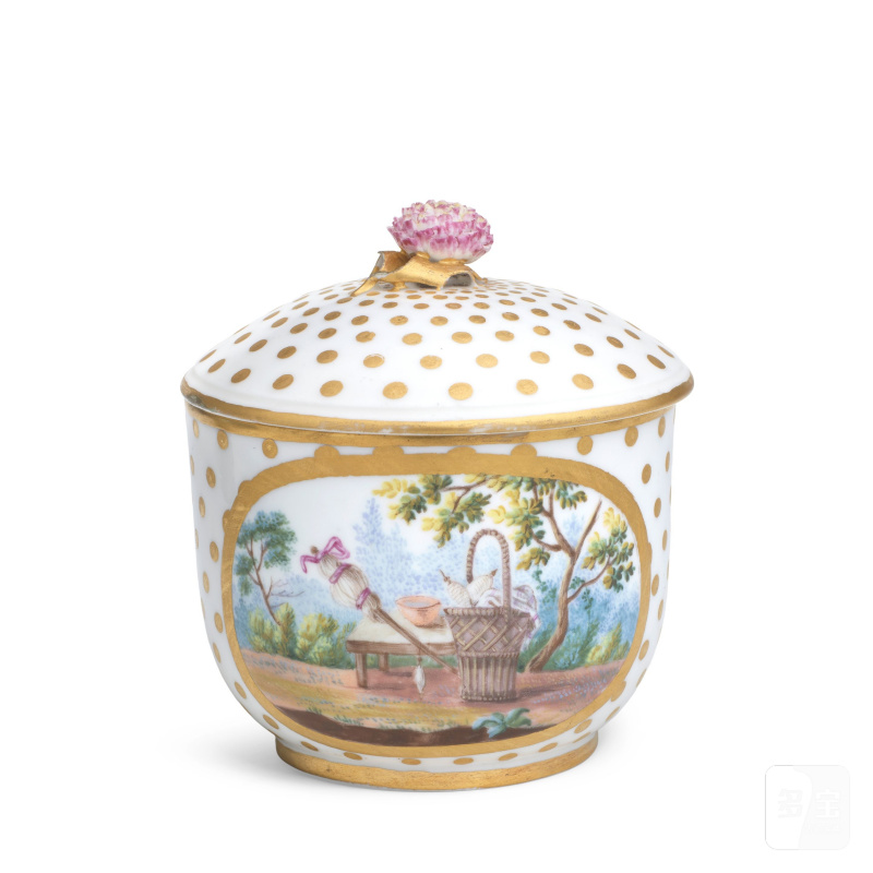 A Sèvres sugar bowl and cover (pot à sucre Calabre), dated 1767 - 图2